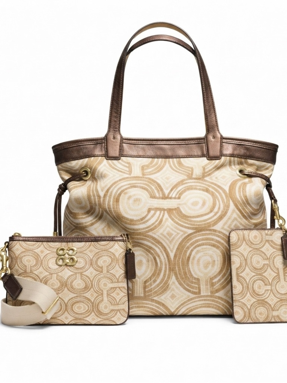 Coach Signature Op Art 3-Piece Tote, Crossbody & Wristlet Set